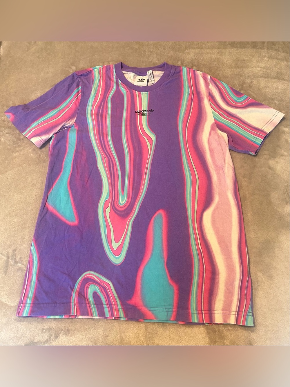adidas Purple Marble Swirl Short Sleeve Tee